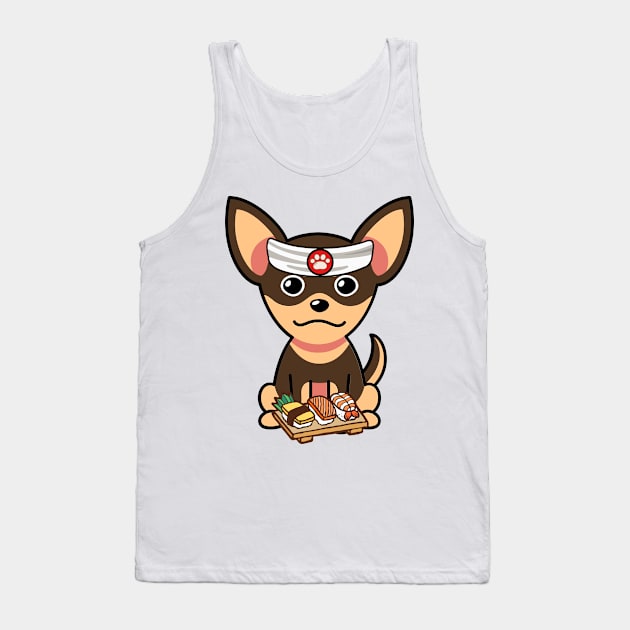 Funny small dog is a sushi chef Tank Top by Pet Station